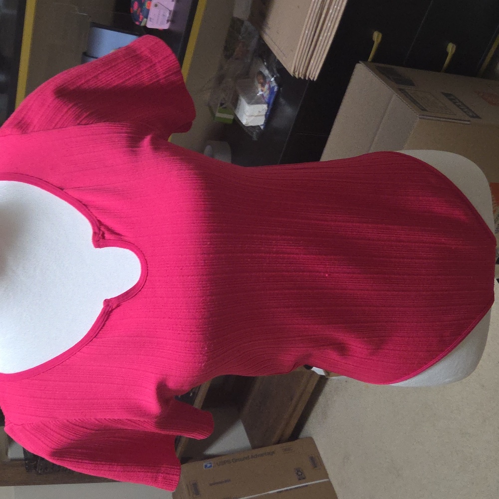 Eye Candy‎ Nwot  Pink Ribbed Bodysuit